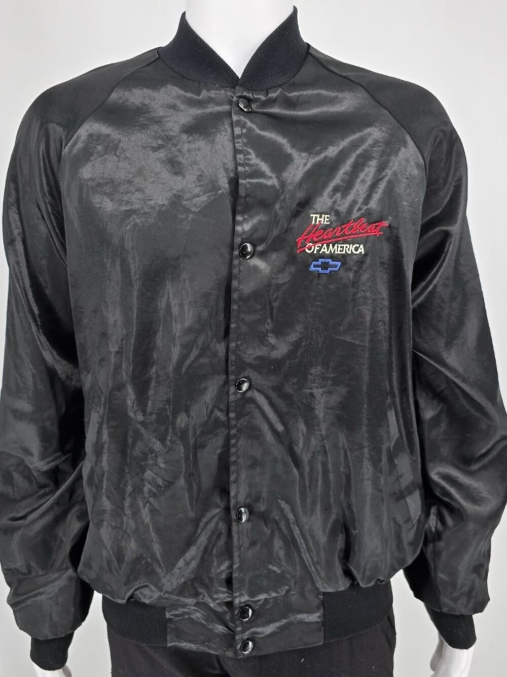 Vintage 1980s Chevrolet "The Heartbeat of America" Nylon Bomber Jacket (L)
